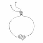 Brilliance Heart Bolo Bracelet With Swarovski Crystals, Women's, Size: 7, White