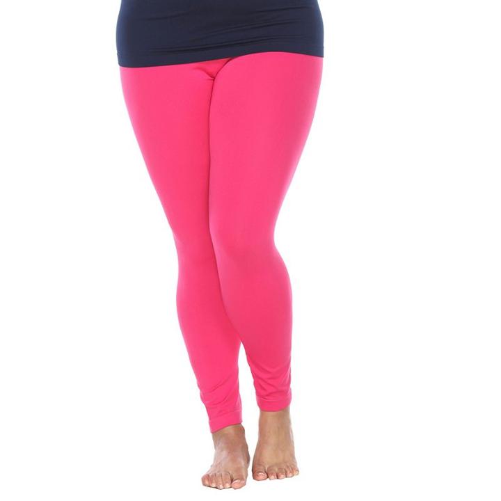 Plus Size White Mark Solid Leggings, Women's, Purple Oth