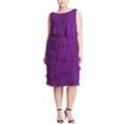 Plus Size Chaps Tiered Georgette Sheath Dress, Women's, Size: 16 W, Purple