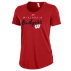 Women's Under Armour Wisconsin Badgers Charged Tee, Size: Small, Red