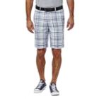 Men's Haggar Plaid Flat-front Shorts, Size: 44, Light Blue