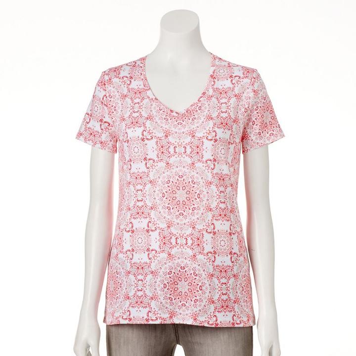 Women's Croft & Barrow&reg; Essential V-neck Tee, Size: Xxl, Lt Orange