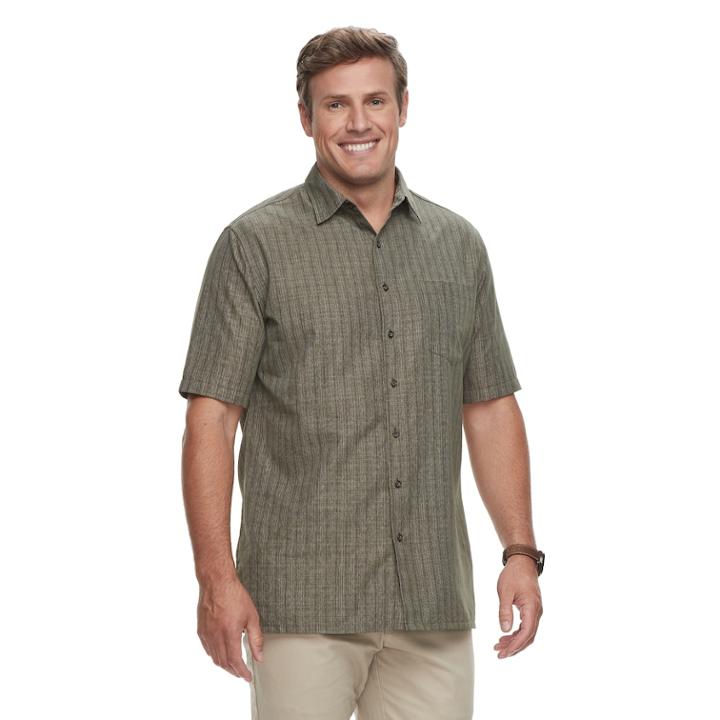 Big & Tall Croft & Barrow&reg; Regular-fit Microfiber Woven Easy-care Button-down Shirt, Men's, Size: Xxl Tall, Green