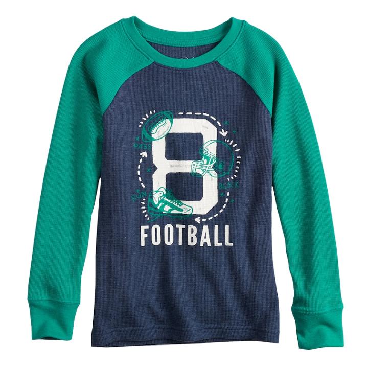 Boys 4-12 Jumping Beans&reg; 8 Football Raglan Graphic Tee, Size: 7, Dark Blue
