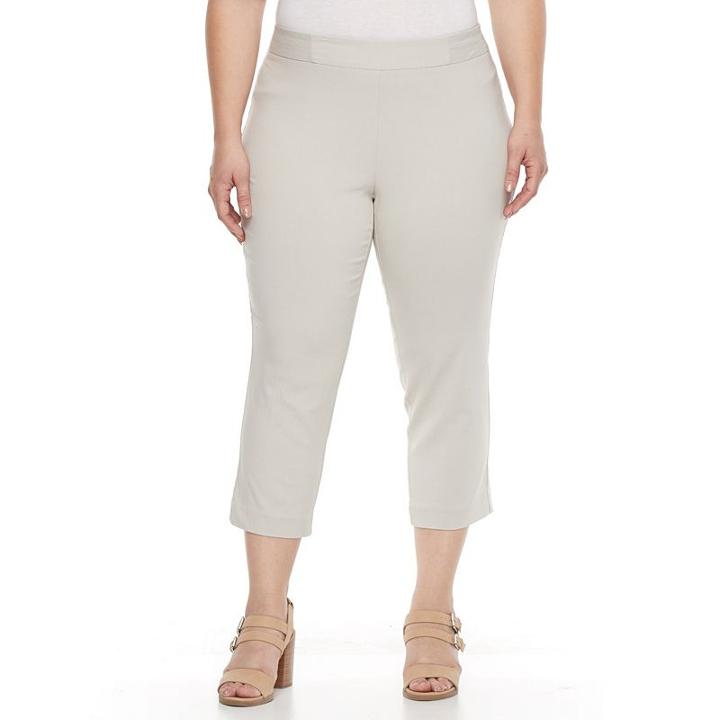 Plus Size Napa Valley Straight-leg Pull-on Dress Capris, Women's, Size: 24 W, Lt Brown