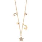 Lc Lauren Conrad Star & Moon Charm Necklace, Women's, Gold