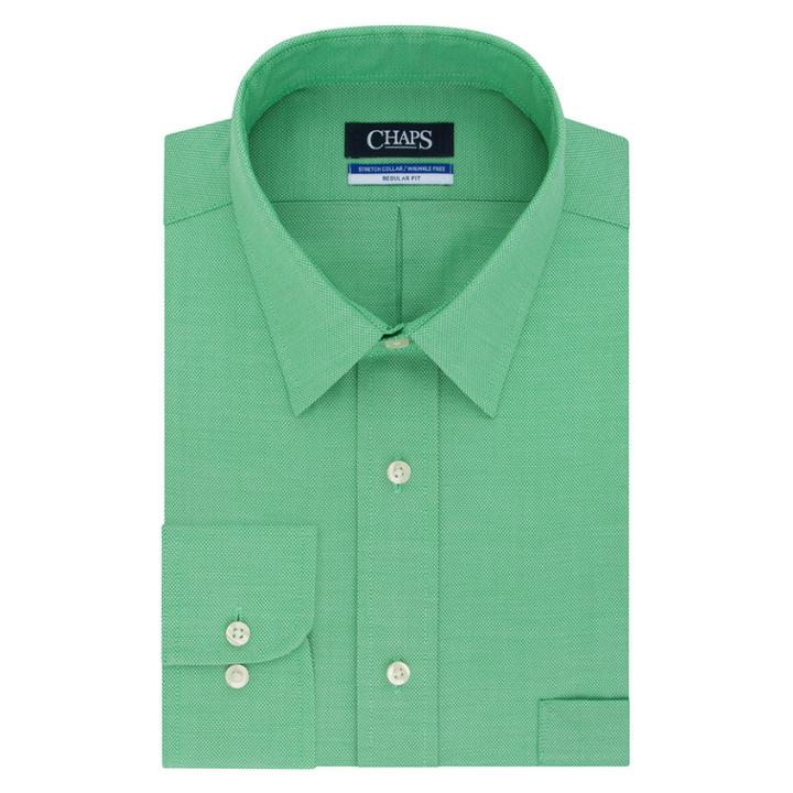 Big & Tall Chaps Regular-fit Stretch-collar Wrinkle-free Dress Shirt, Men's, Size: 18.5 34/5b, Green