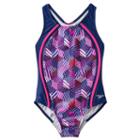 Girls 7-16 Speedo Patchwork Cubes Sport One-piece Swimsuit, Girl's, Size: 14, Med Pink