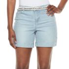 Women's Gloria Vanderbilt Marisa Belted Shorts, Size: 4, Med Blue