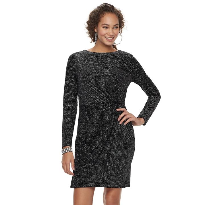 Women's Jennifer Lopez Glitter Velvet Dress, Size: Medium, Oxford