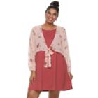 Juniors' Plus Size Wallflower Tie-front Topper & Swing Dress Set, Teens, Size: 2xl, Red/coppr (rust/coppr)