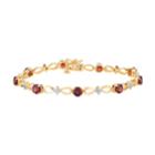 10k Gold Garnet & 1/3 Carat T.w. Diamond Infinity Link Bracelet, Women's, Size: 7.5, Red