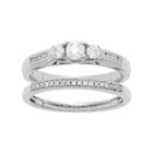 14k White Gold 1/2 Carat T.w. Igl Certified Diamond 3-stone Engagement Ring Set, Women's, Size: 6.50