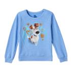 Girls 7-16 The Secret Life Of Pets Max Glitter Supersoft Fleece-lined Top, Size: Xl, Med Blue