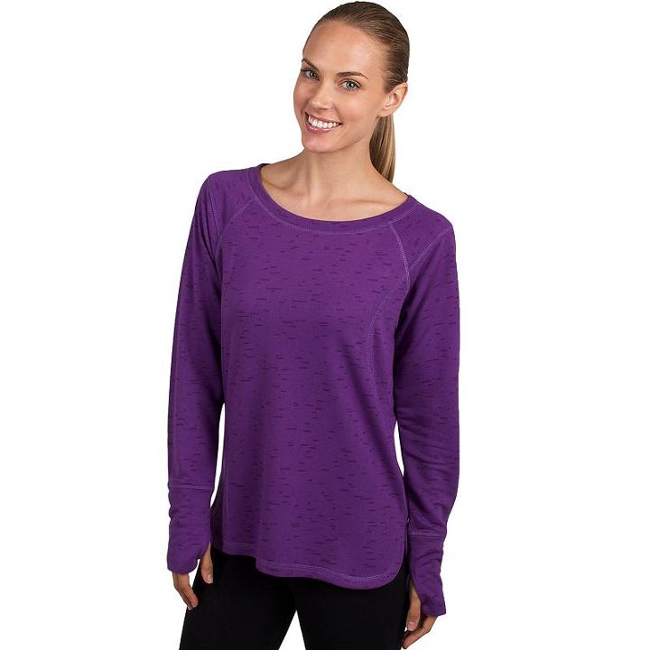 Women's Jockey Sport Kinetic High Low Yoga Top, Size: Medium, Purple Oth