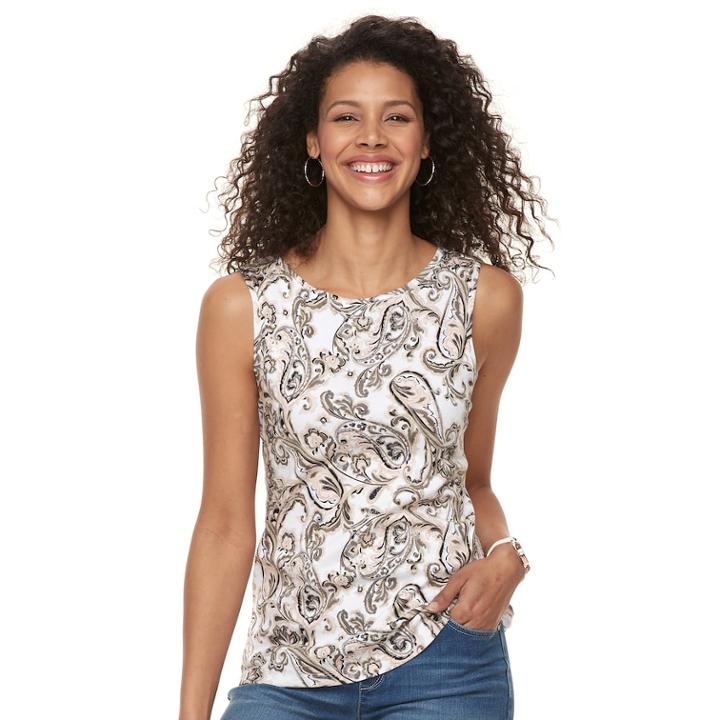 Women's Croft & Barrow&reg; Essential Tank, Size: Xxl, Lt Beige