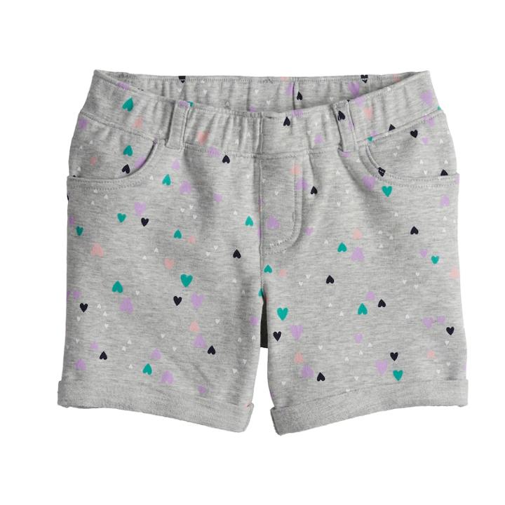 Girls 4-10 Jumping Beans&reg; Patterned French Terry Jegging Midi Shorts, Size: 6x, Light Grey
