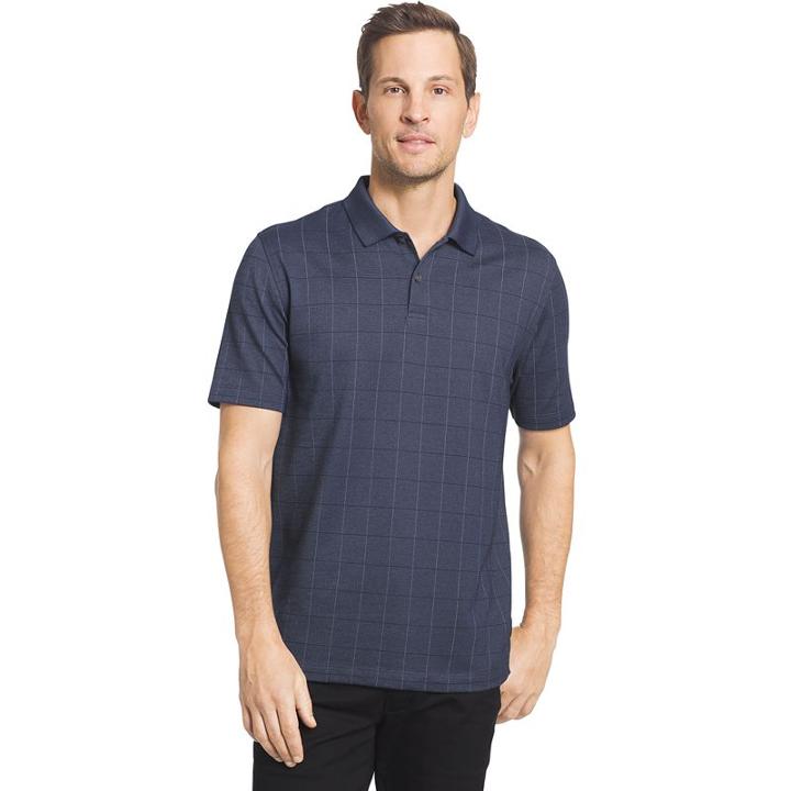 Big & Tall Van Heusen Flex Stretch Windowpane Polo, Men's, Size: 2xl Long, Blue Other