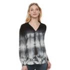 Women's Rock & Republic&reg; Tie-dye Shirt, Size: Small, White