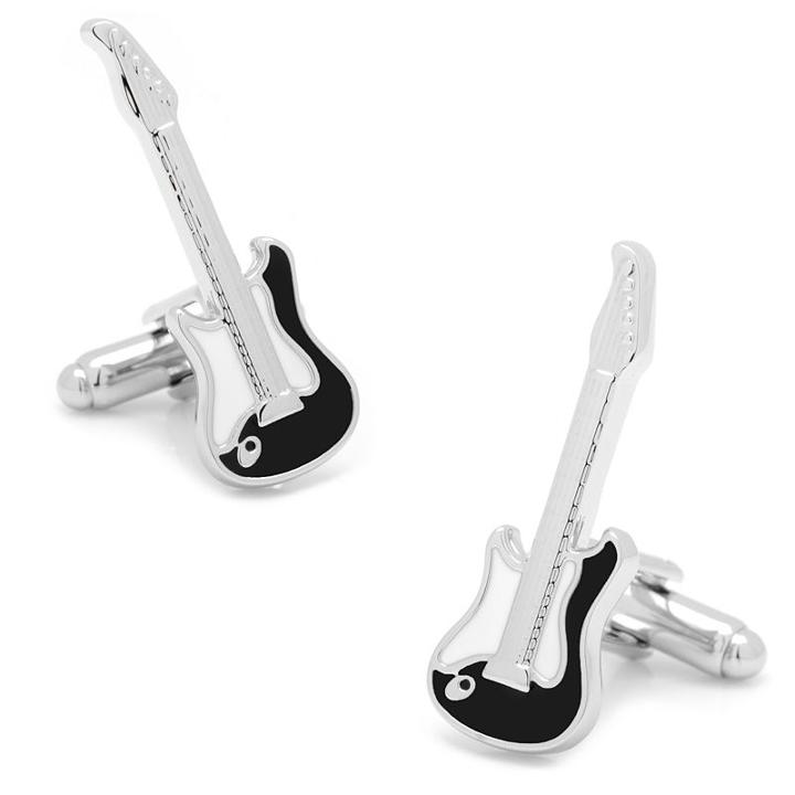 Electric Guitar Cuff Links, Men's, Silver