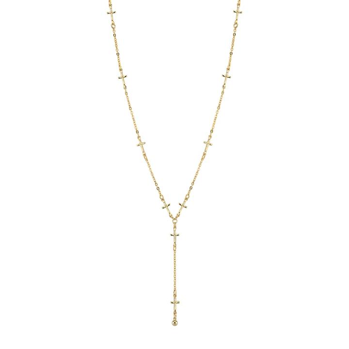 1928 14k Gold-plated Cross Y Necklace, Women's, Size: 15, Yellow