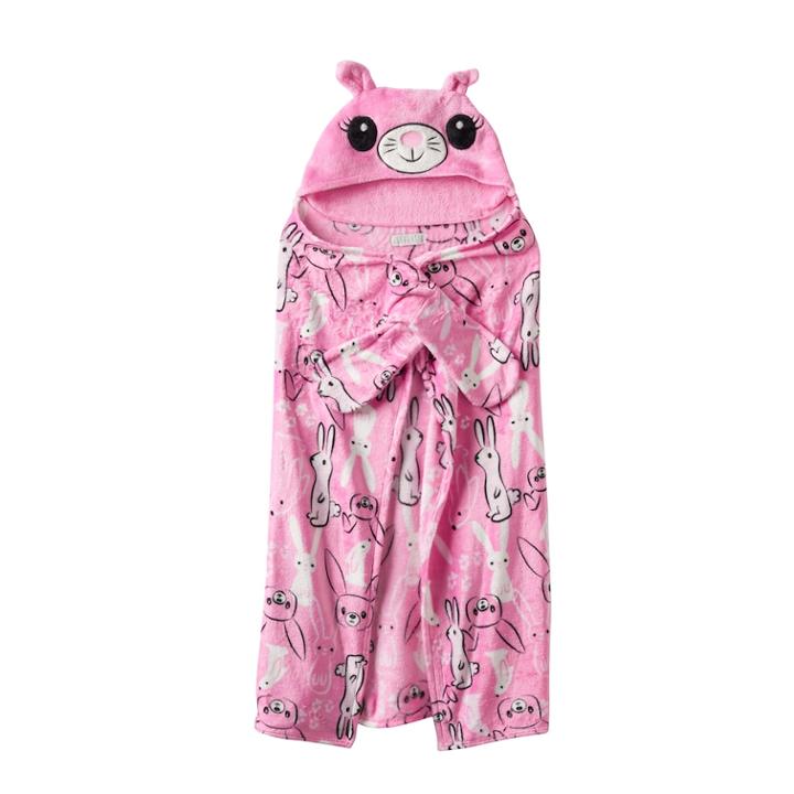 Girls 4-16 Komar Animal Hooded Fleece Wrap, Brt Pink