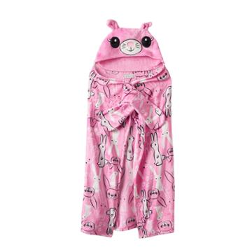 Girls 4-16 Komar Animal Hooded Fleece Wrap, Brt Pink