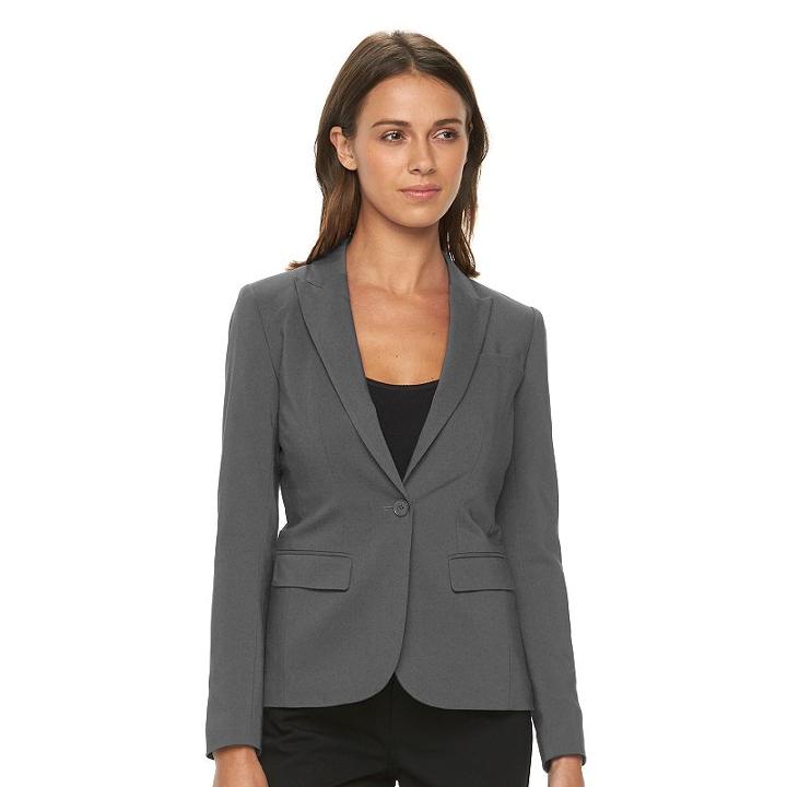 Women's Apt. 9&reg; Torie Solid Blazer, Size: 2, Grey (charcoal)