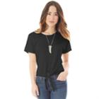 Juniors' Iz Byer Cross-back Tie-front Tee, Teens, Size: Xs, Black