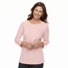 Women's Croft & Barrow&reg; Roll-tab Pique Top, Size: Medium, Med Pink