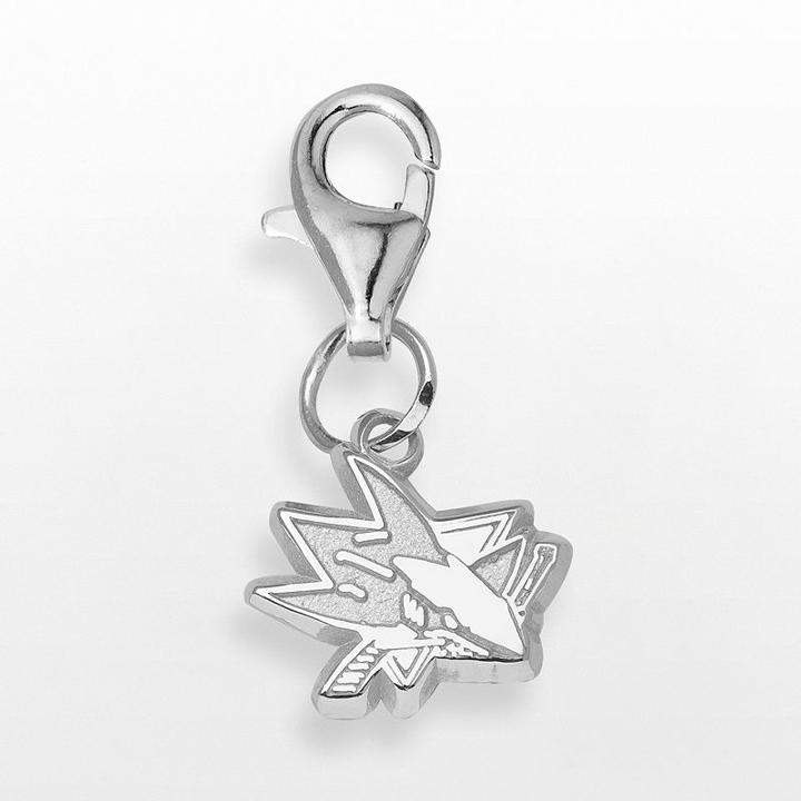Logoart San Jose Sharks Sterling Silver Logo Charm, Women's, Grey