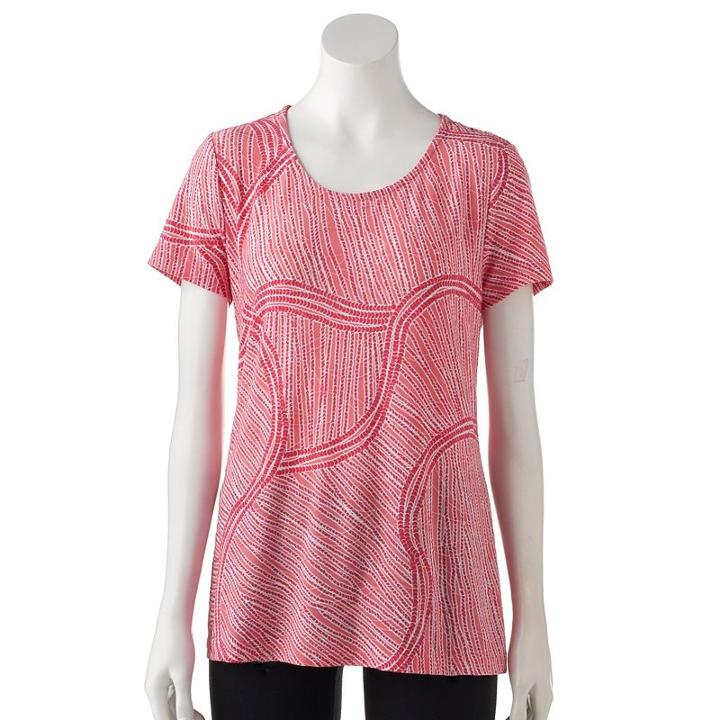 Women's Croft & Barrow&reg; Scoopneck Jacquard Top, Size: Xl, Lt Orange