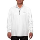 Men's Pebble Beach Classic-fit Brushed Interlock Quarter-zip Performance Golf Pullover Sweater, Size: Xl, White