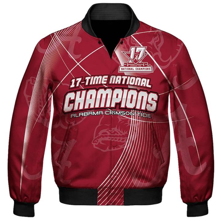 Men's Franchise Club Alabama Crimson Tide 17-time National Champions Sublimated Jacket, Size: Large, Red