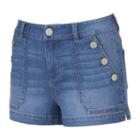 Juniors' So&reg; Button Pocket Jean Shortie Shorts, Girl's, Size: 17, Blue Other
