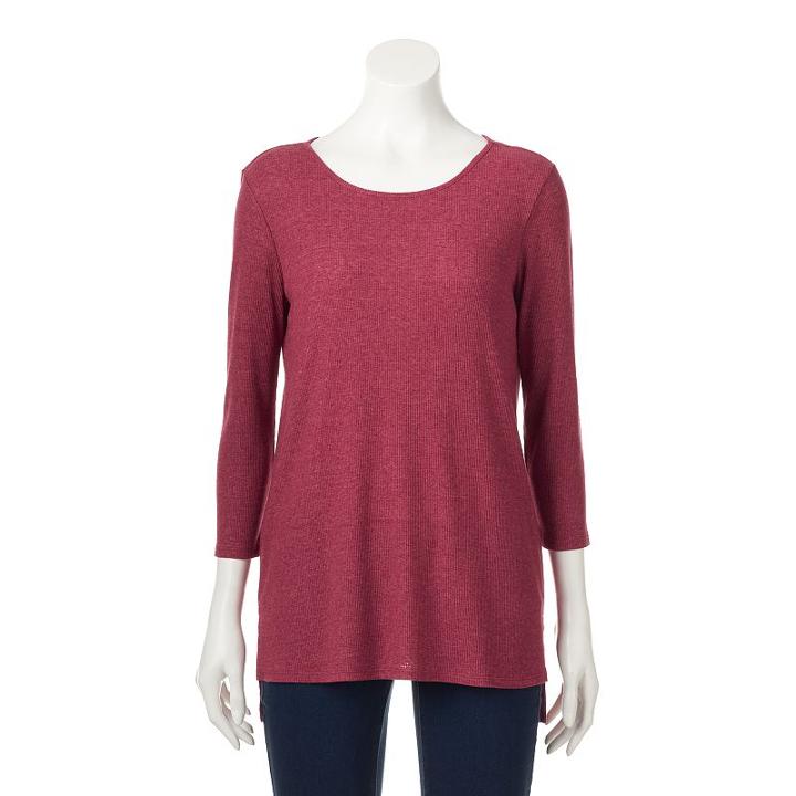 Women's Sonoma Goods For Life&trade; Ribbed Tunic, Size: Medium, Dark Red
