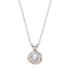 Lily & Lace Cubic Zirconia Two Tone Love Knot Pendant Necklace, Women's, Size: 18, White