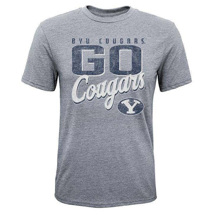 Boys 8-20 Byu Cougars Rally Anthem Tee, Size: L 14-16, Grey