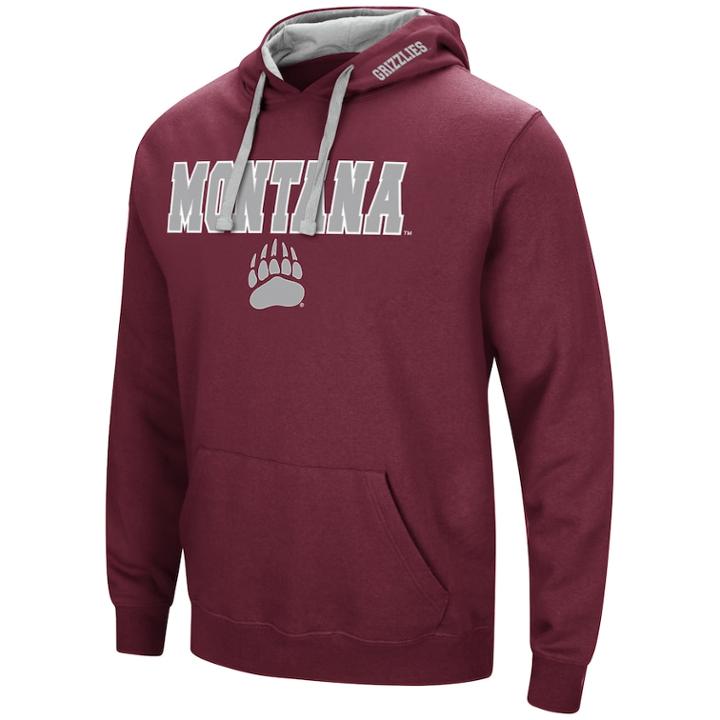 Men's Montana Grizzlies Pullover Fleece Hoodie, Size: Medium, Med Red