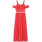 Girls 7-16 Speechless Ruffle Top Cold Shoulder Maxi Dress, Girl's, Size: 7, Light Red