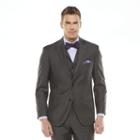 Men's Savile Row Modern-fit Sharkskin Gray Suit Jacket, Size: 44 - Regular, Grey