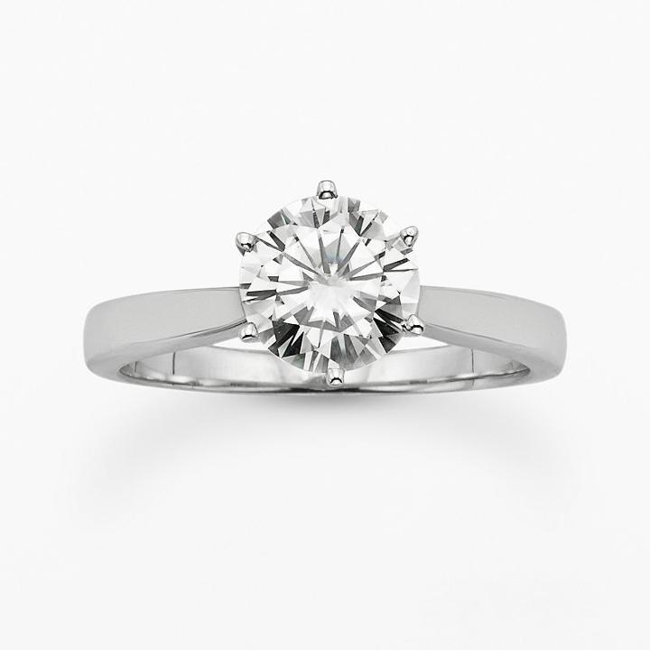 Forever Brilliant Round-cut Lab-created Moissanite Engagement Ring In 14k White Gold (1 1/2 Ct. T.w.), Men's, Size: 7