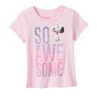 Girls 4-6x Peanuts Snoopy So Awesome Glitter Tee, Girl's, Size: 6, Dark Pink