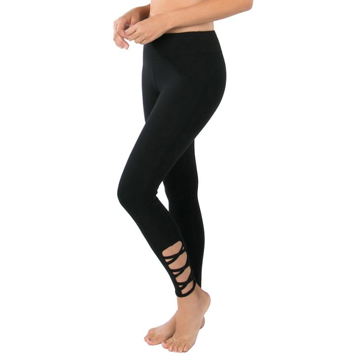 Women's Balance Collection Lexi Strappy Leggings, Size: Xl, Black