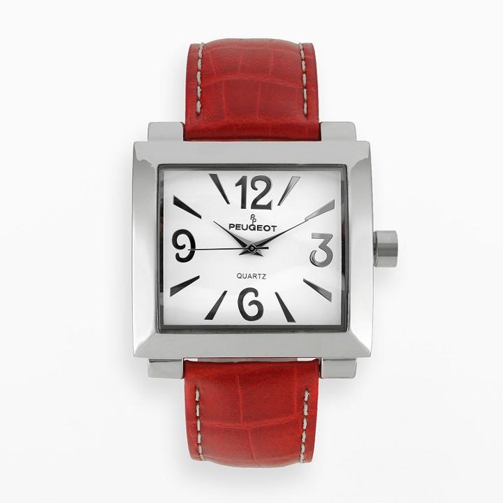 Peugeot Women's Leather Watch - 706rd, Red