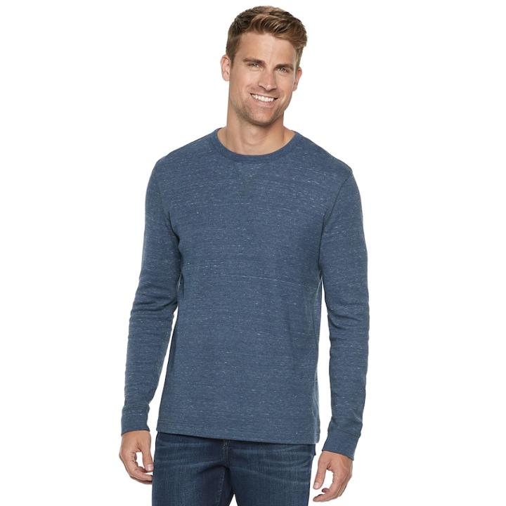 Men's Sonoma Goods For Life&trade; Slim-fit Supersoft Thermal Raglan Tee, Size: Xxl, Dark Blue