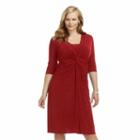 Plus Size Chaps Twist-front Mock-layer Dress, Women's, Size: 18 W, Red