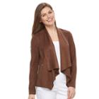 Petite Dana Buchman Faux-suede Jacket, Women's, Size: M Petite, Brown