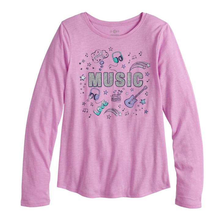 Girls 7-16 & Plus Size So&reg; Long Sleeve Graphic Tee, Size: 12, Lt Purple