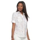 Women's Croft & Barrow&reg; Roll-tab Shirt, Size: Small, Lt Orange